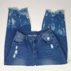 Bleach Washed Barrel Jeans Grungecore Hippiecore